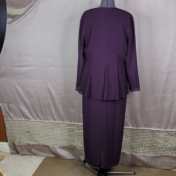 R&M RICHARDS BY KAREN KWONG 2PC Dress and Jacket Evening Wear 12P - Picture 9 of 14